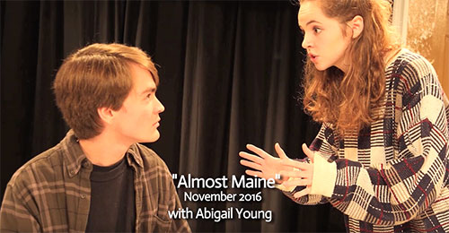 Thomas Prater, left, and Abigail Young perform a scene from "Almost Main" at Price Theater