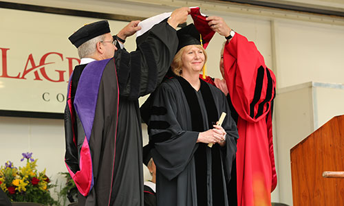 Hooding at a recent graduation