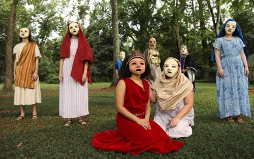 The cast of Greek drama 'Medea'