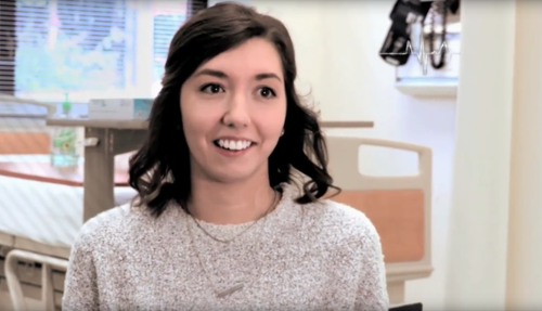 Chloe Battle answers questions during an interview about her experience at LaGrange College