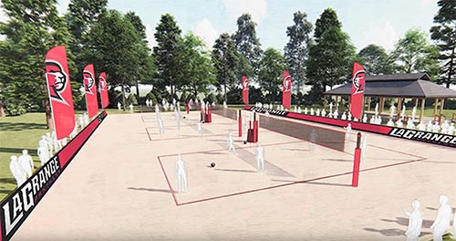 Rendering of the new beach volleyball courts