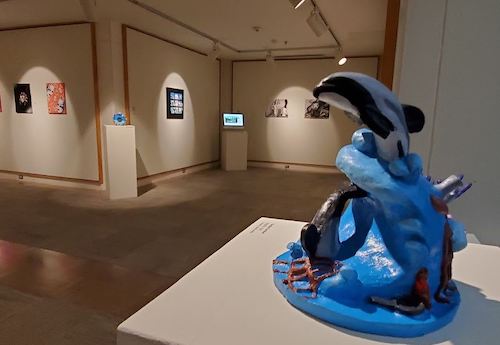 Student art is displayed at Lamar Dodd Art Center