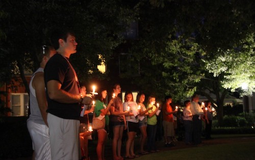 Students hold candlelight service on 9/11