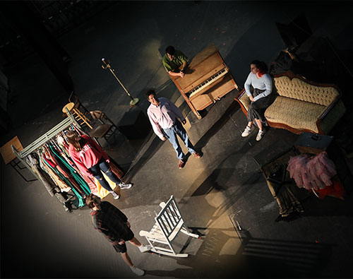 Cast rehearses Dr. Jack Slay's play, "Tales from the Hill."