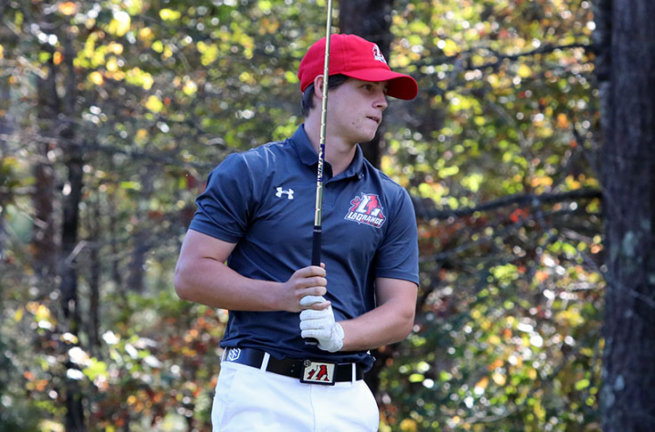 Golfer swinging