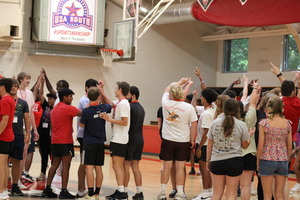 Students participate in an activity