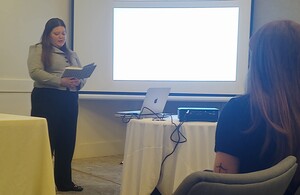 Senior presents at political conference