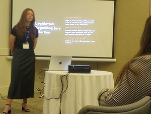 Junior presents at political conference