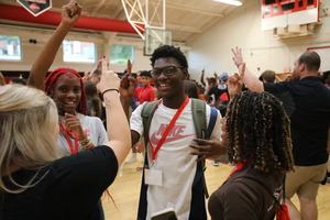 Students participate in group activity
