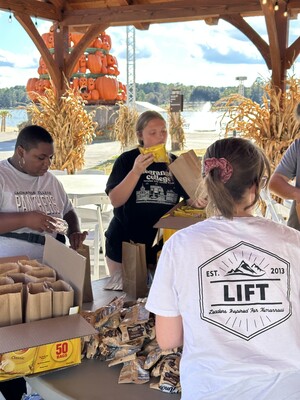 Students at service project