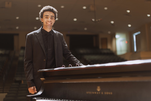 Music major performs on stage