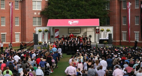 Graduation ceremony on the Quad