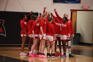 Team huddle in between game periods