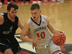 Justyn Olson on the court as a Panther