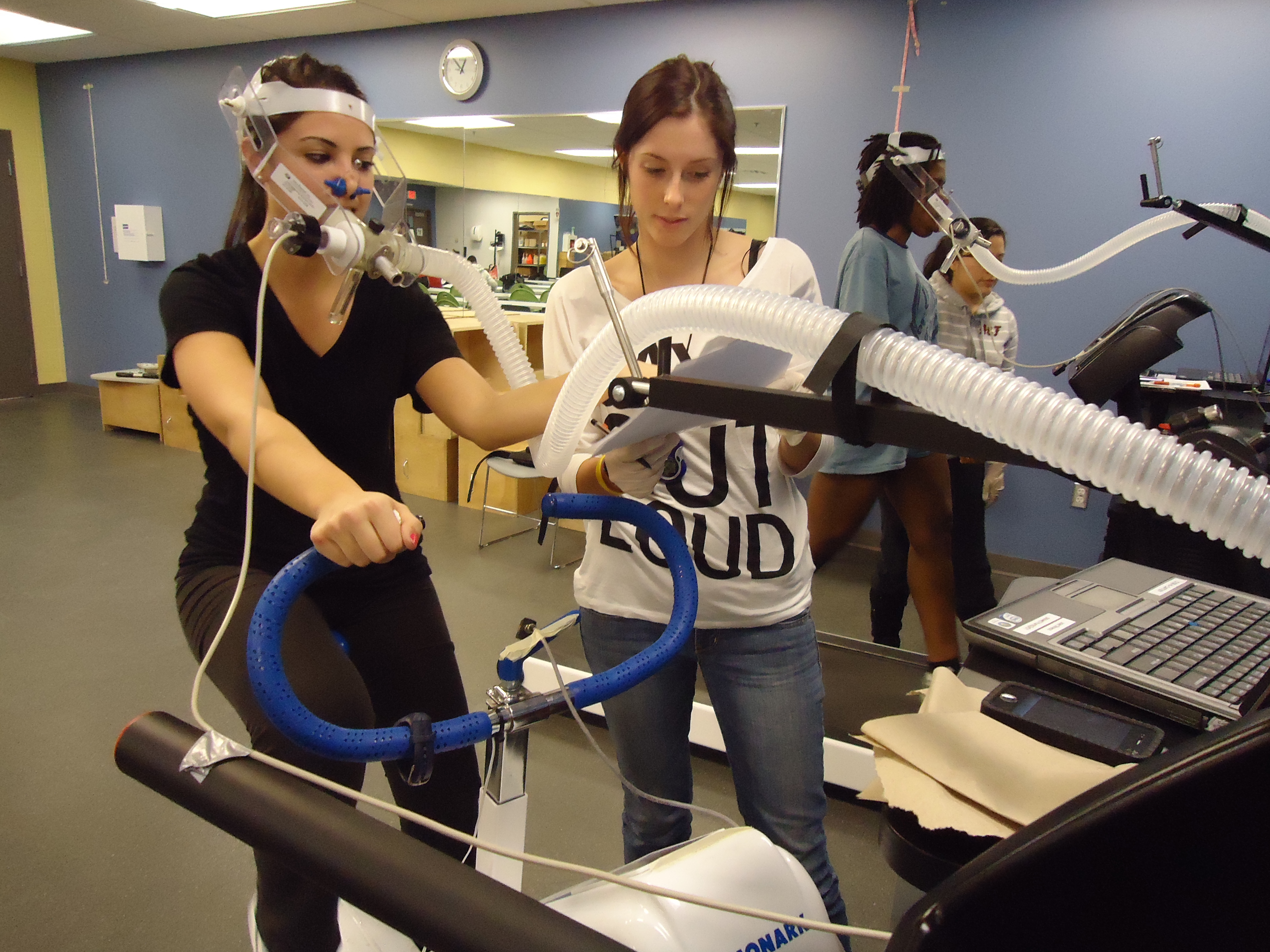 An Exercise Science student discovers what an exercise science program is by using advanced monitors in the lab.