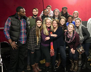 Rachel Dratch with student group from LaGrange College.