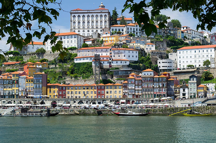 The city of Porto, Portugal, as seen from the water.