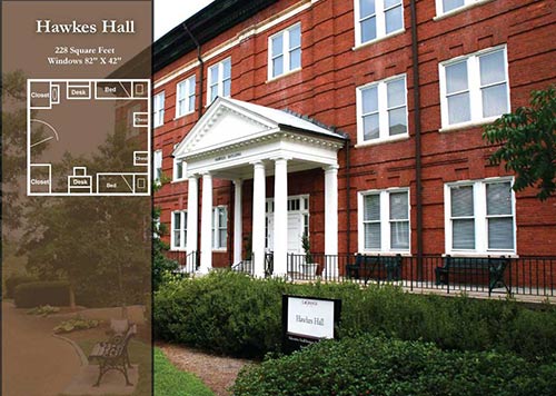Hawkes Hall photo and room diagram