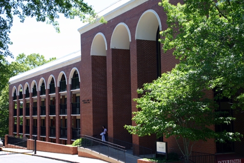 Exterior view of Henry Hall in the summer