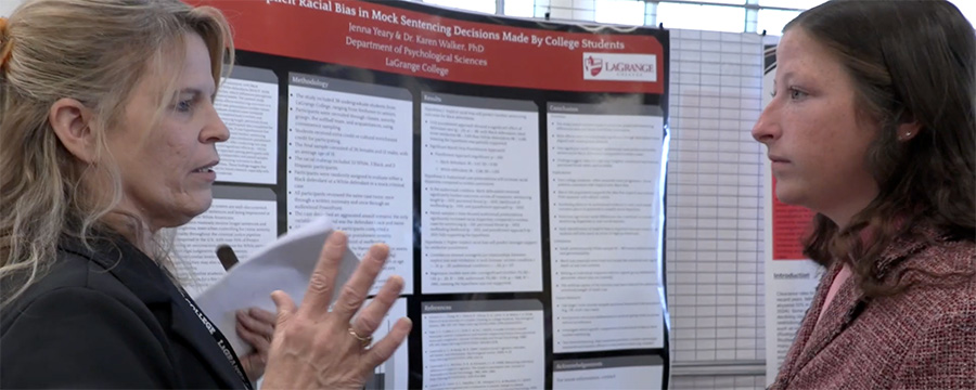 A female student shares her research