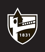 Black LaGrange College logo on a dark background
