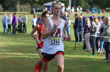 Cross country runner during a race
